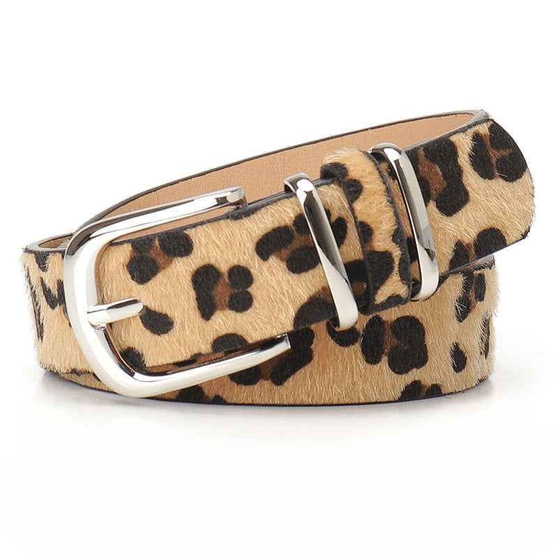 versatile faux Leopard print leather belt - Leopard Print Rice