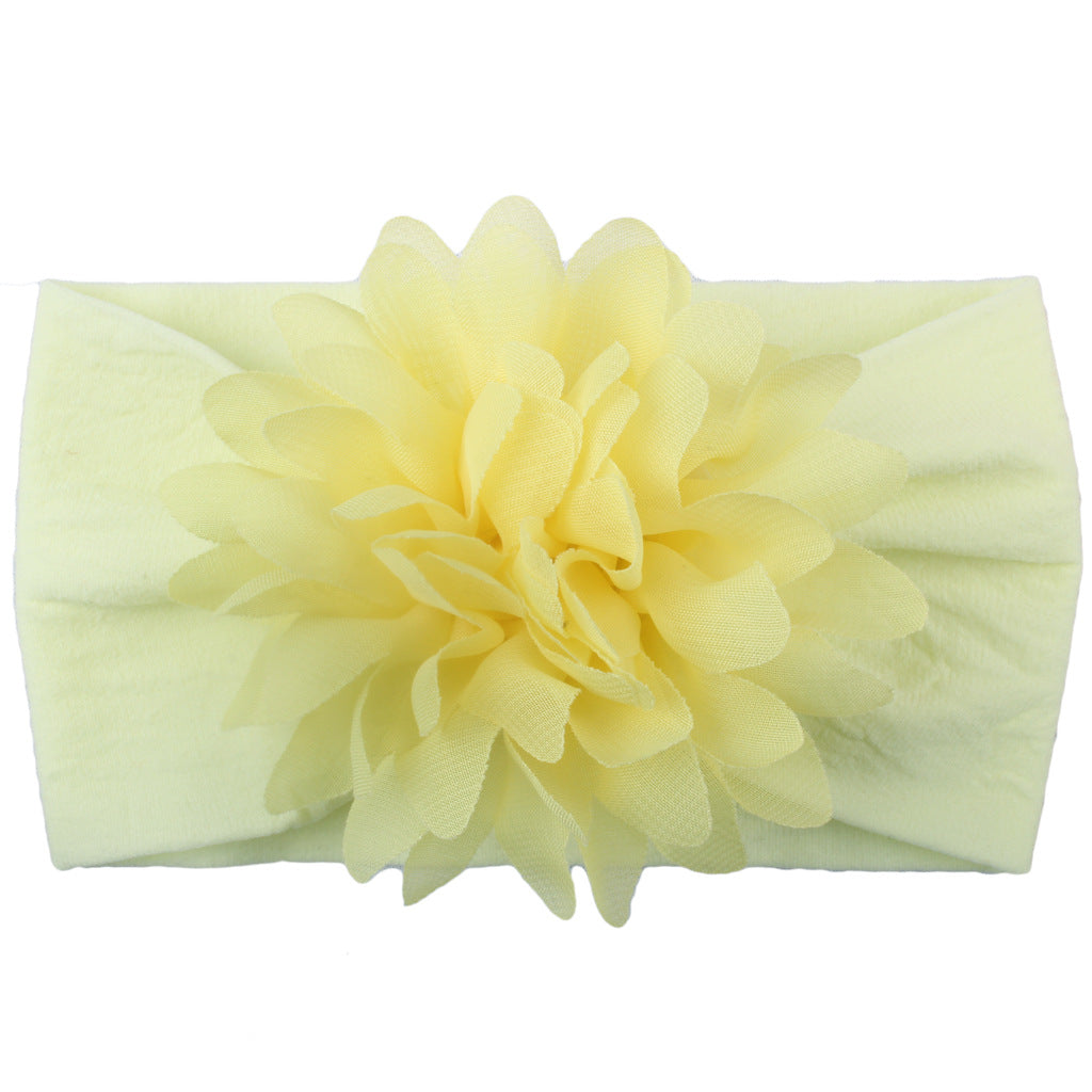 6-Piece Baby 3D Chiffon Flower Nylon Headbands - Macaron Colors - 8Style