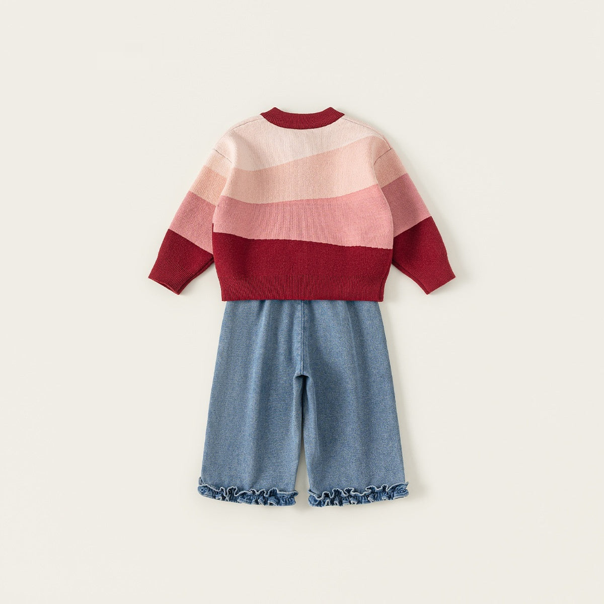 cute Cartoon Girls Sweater Jeans Set - Denim Blue CK16049 / 100