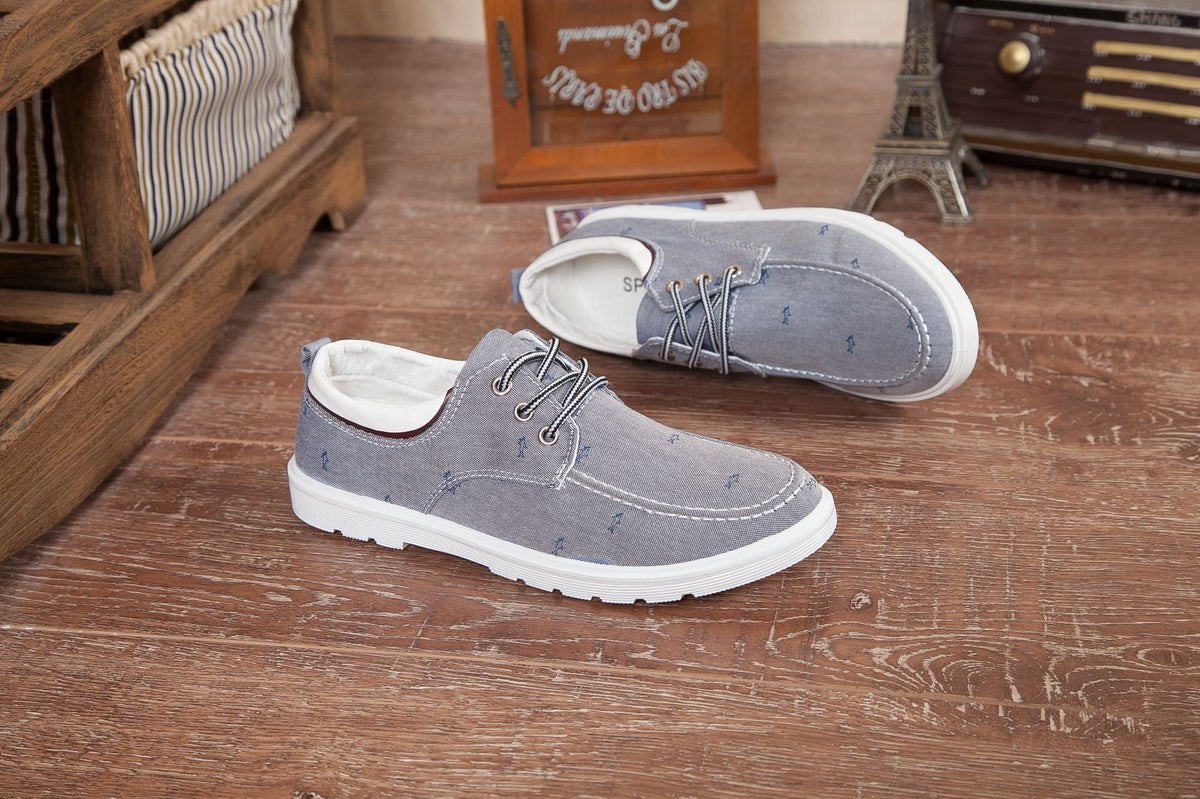 Casual men's board shoes canvas shoes - Grey / 39