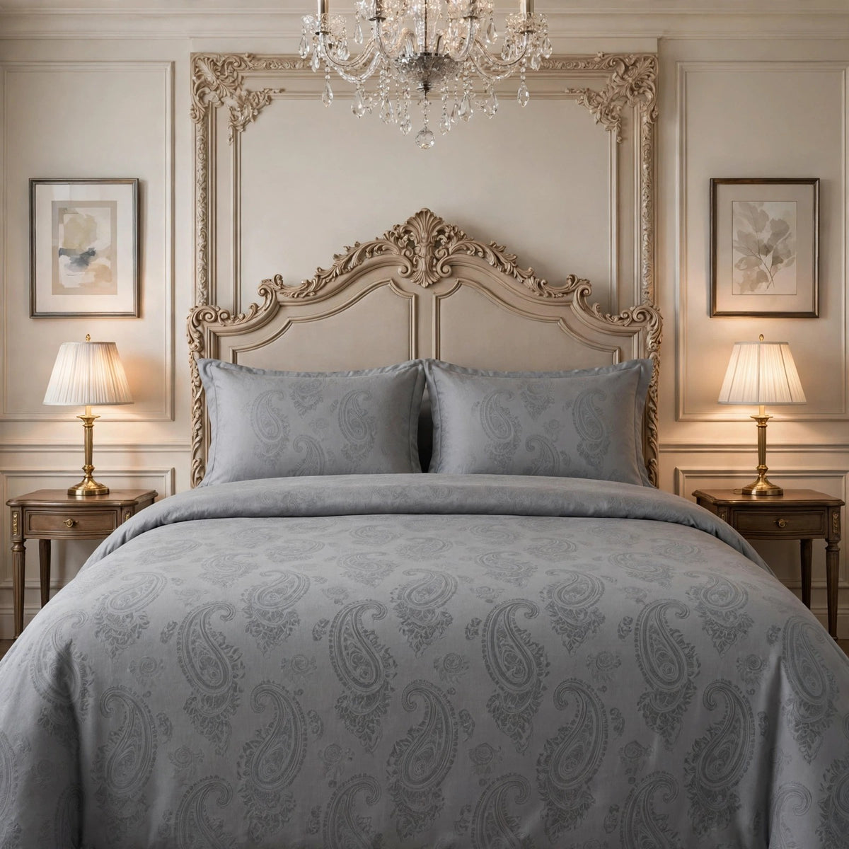 MoonStar London Jacquard Paisley Duvet Set - 4 Piece