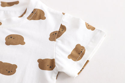 Short Sleeve Strap Kids Clothes Two-piece Suit - boy's / 100cm