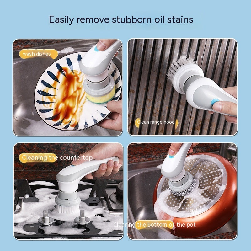 Electric Cleaning Brush 4 In 1 Spinning Scrubber Handheld - Baijie cloth brush head