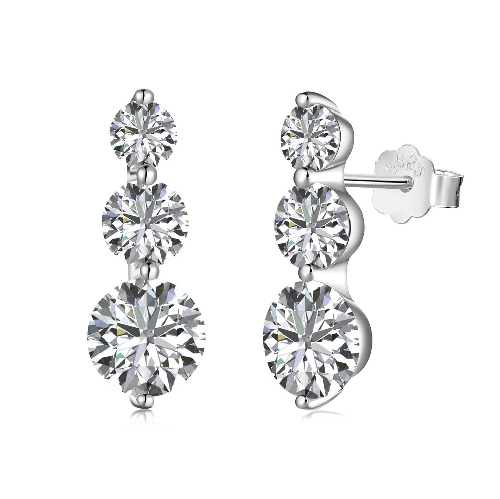 Sterling Silver Round Zircon Ring Necklace And Earring Set – Veylo The ...