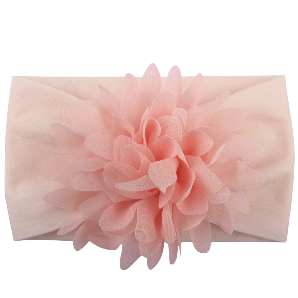 6-Piece Baby 3D Chiffon Flower Nylon Headbands - Macaron Colors - 2Style