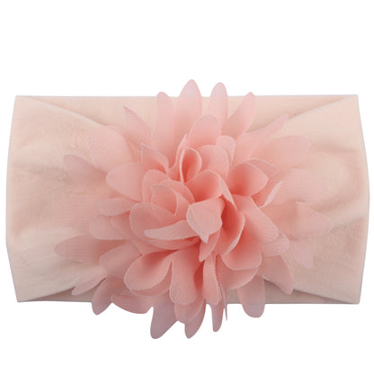 6-Piece Baby 3D Chiffon Flower Nylon Headbands - Macaron Colors - 2Style