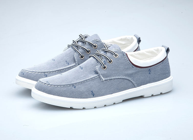Casual men's board shoes canvas shoes - Grey / 39
