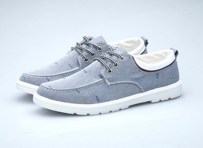 Casual men's board shoes canvas shoes - Grey / 39