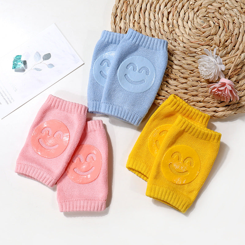 Non-Slip Baby Crawling Knee Pads - Cotton Terry 1 Pair - Blue color green / Q3pcs