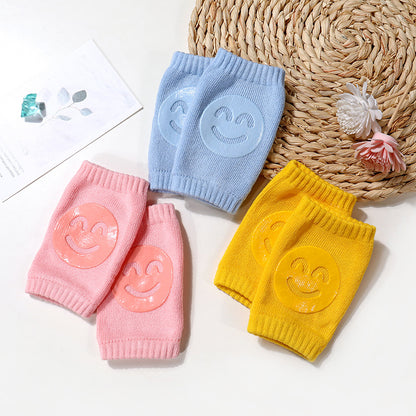 Non-Slip Baby Crawling Knee Pads - Cotton Terry 1 Pair - Blue color green / Q3pcs