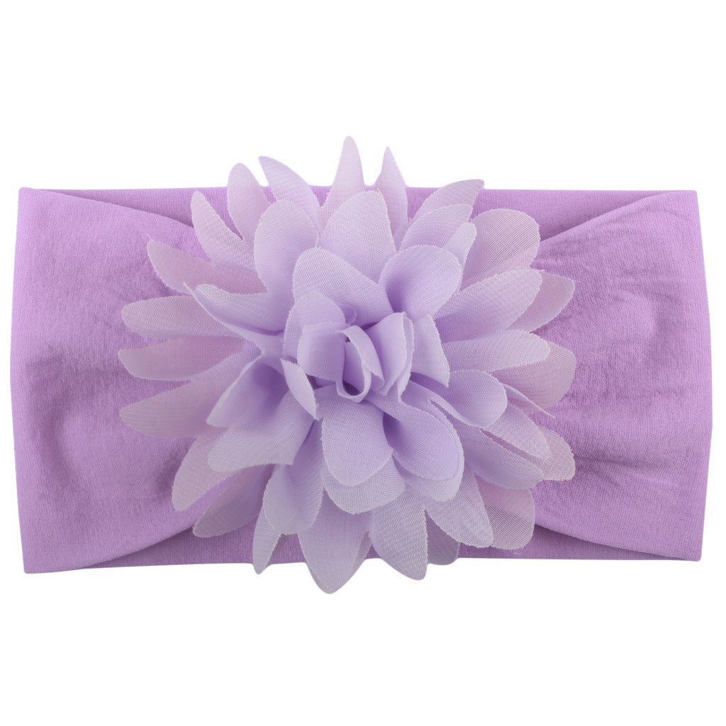 6-Piece Baby 3D Chiffon Flower Nylon Headbands - Macaron Colors - 12Style