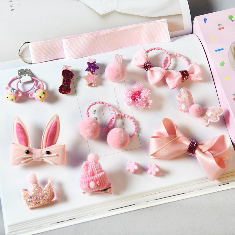 Girls 18-Piece Hair Accessories Set - Pink
