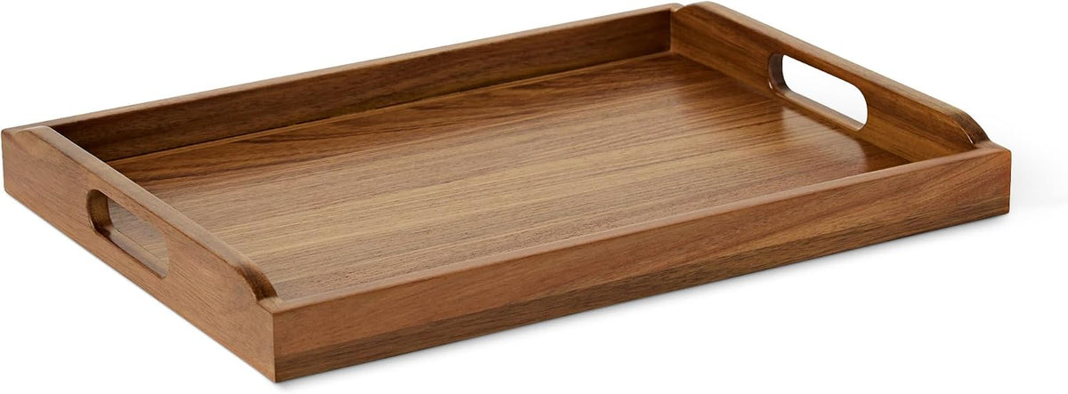 Acacia Wood Serving Tray| Rustic Wooden Tray - BROWN