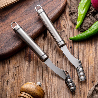 Stainless Steel Pepper Corer and Deseeder Tool - Steel color / 1PC