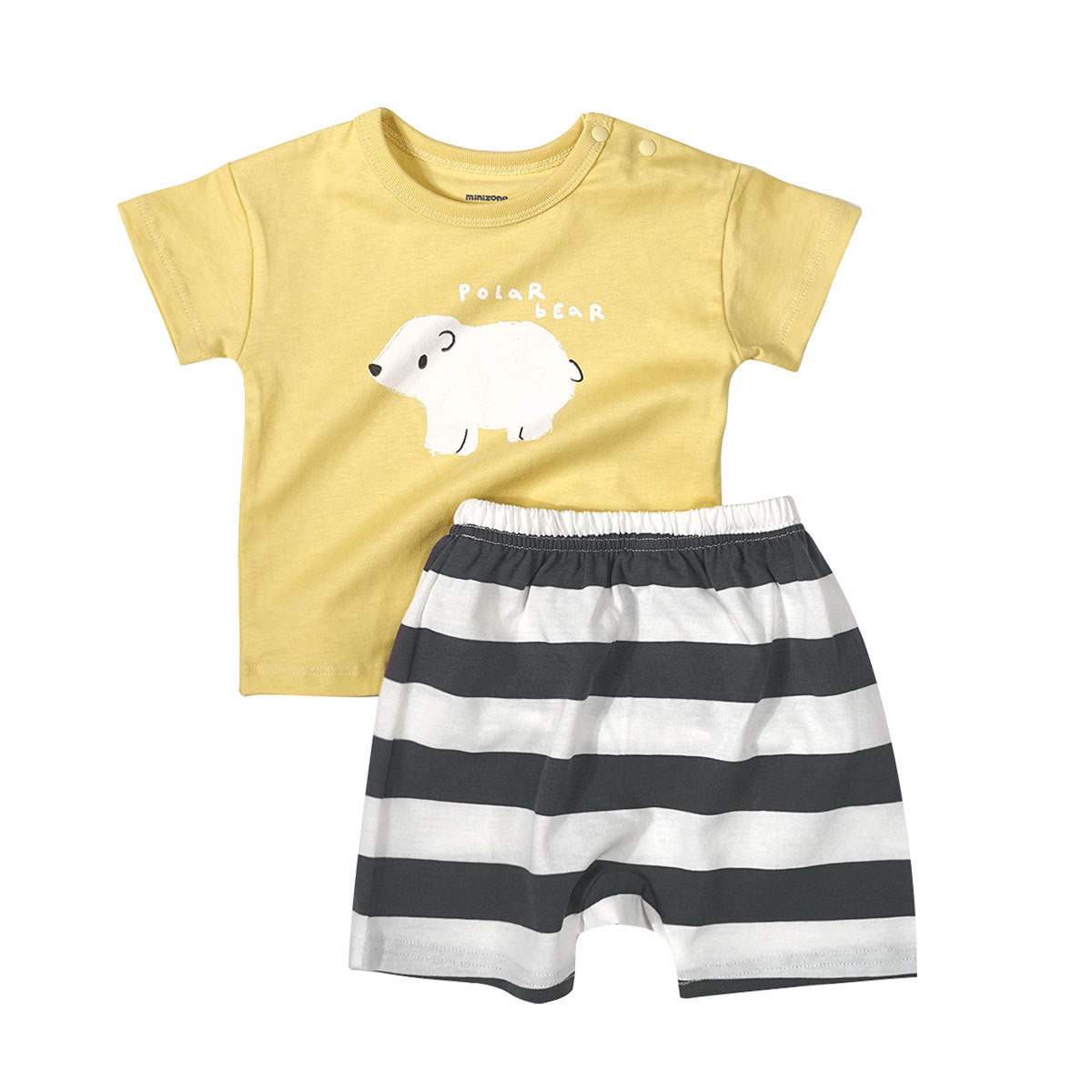 Western Style Baby Cotton Short-sleeved T-shirt Shorts - Yellow / 100cm