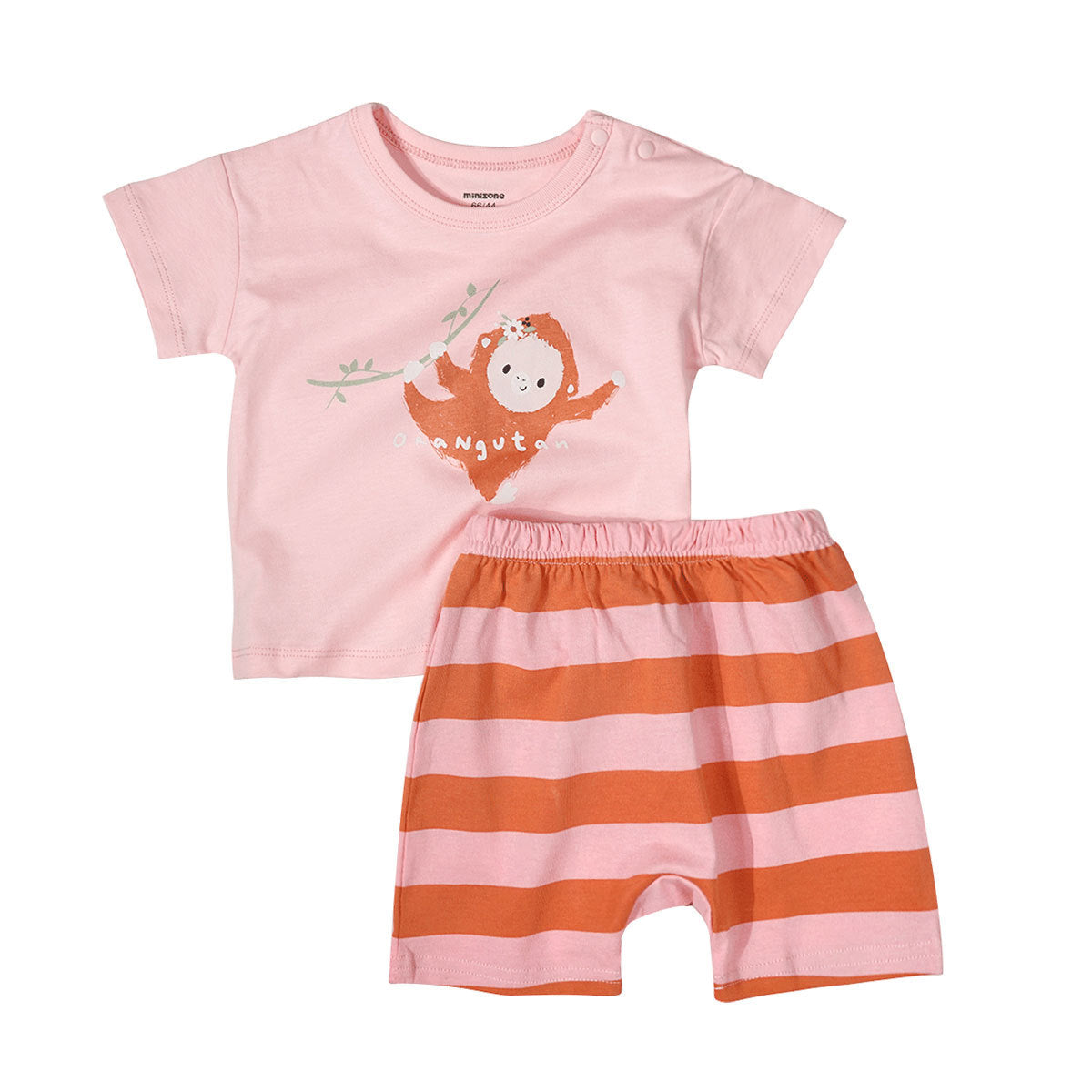 Western Style Baby Cotton Short-sleeved T-shirt Shorts - Pink / 100cm