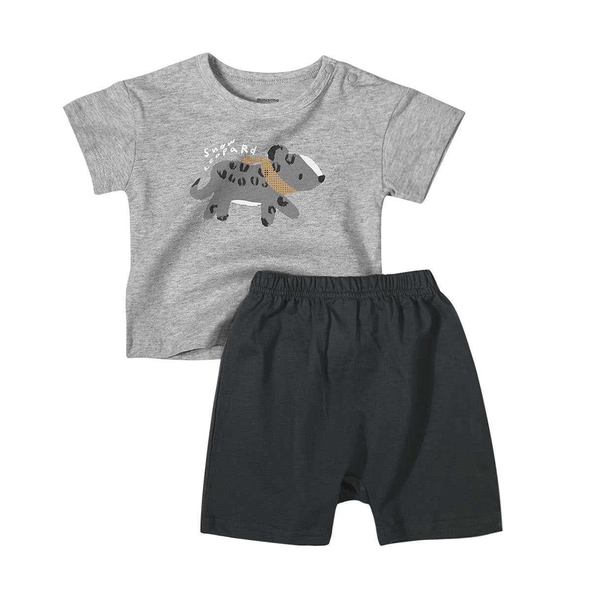 Western Style Baby Cotton Short-sleeved T-shirt Shorts - Gray / 100cm
