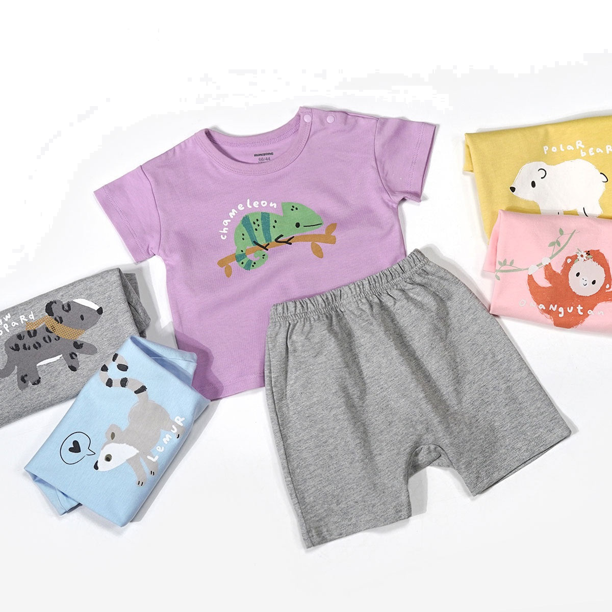 Western Style Baby Cotton Short-sleeved T-shirt Shorts - Blue / 100cm