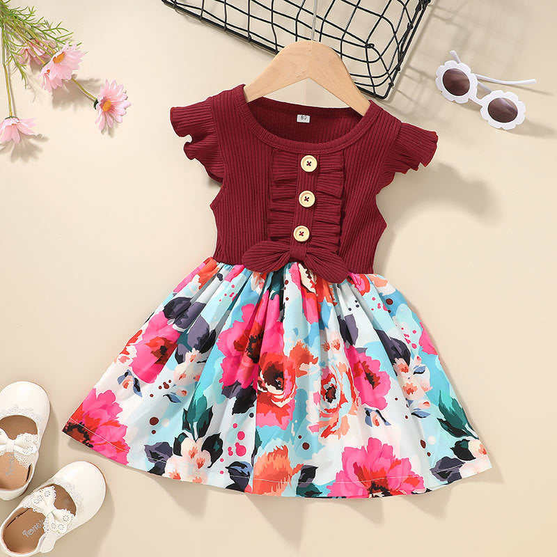 Baby Girls Clothes Summer Girls Dress - Red / 100cm