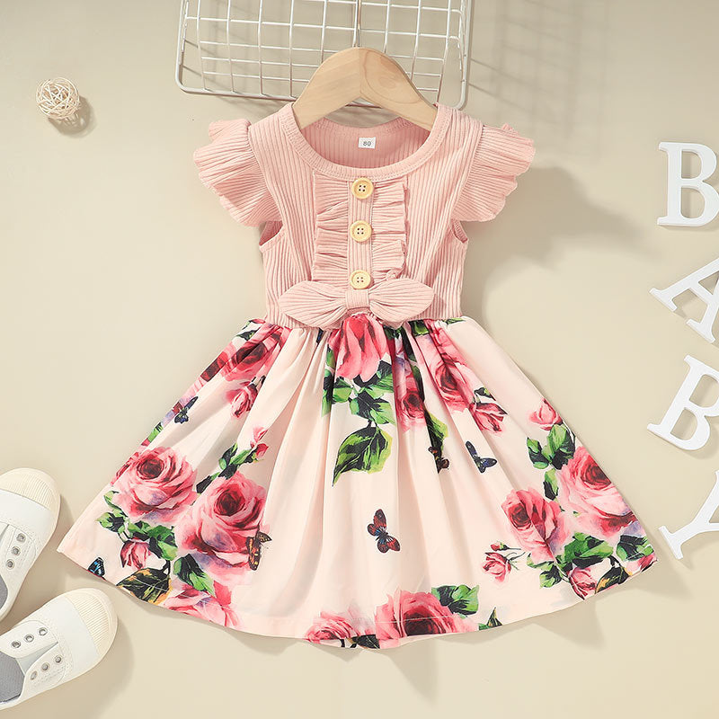 Baby Girls Clothes Summer Girls Dress - Pink / 100cm