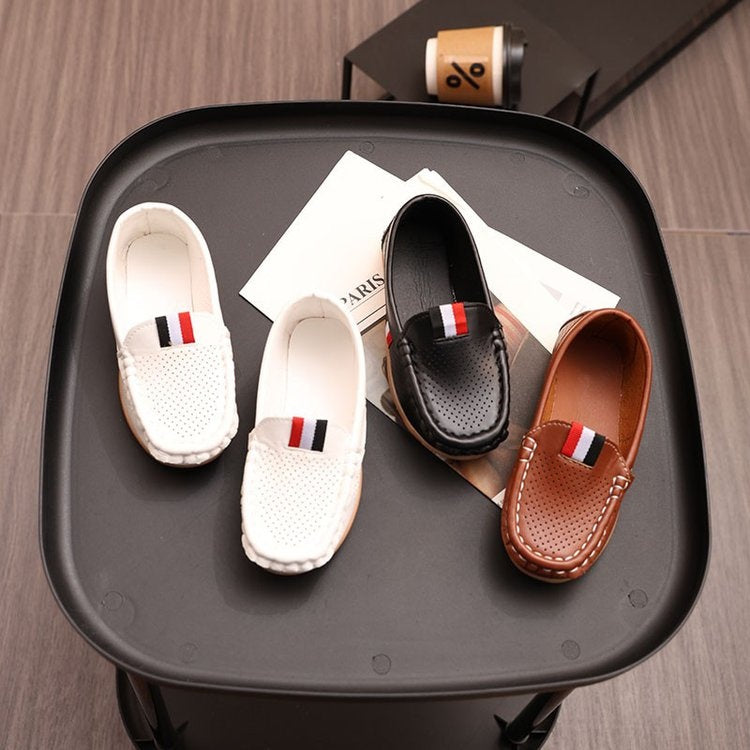 Girls Boys Moccasin Shoes Soft Sole Casual Flats For Children - Black / 21