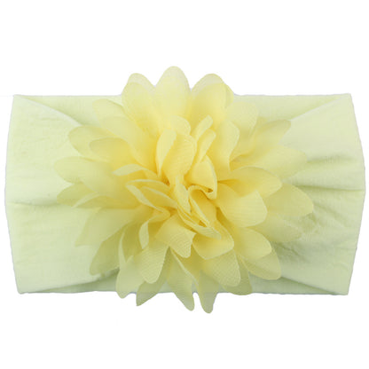 6-Piece Baby 3D Chiffon Flower Nylon Headbands - Macaron Colors - 8Style
