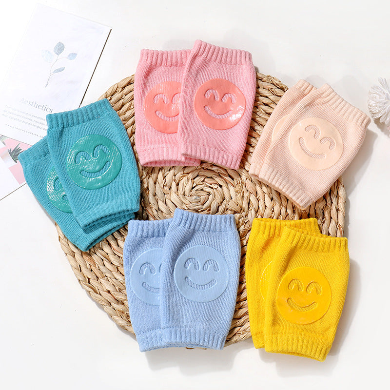 Non-Slip Baby Crawling Knee Pads - Cotton Terry 1 Pair - Blue color green / Q3pcs