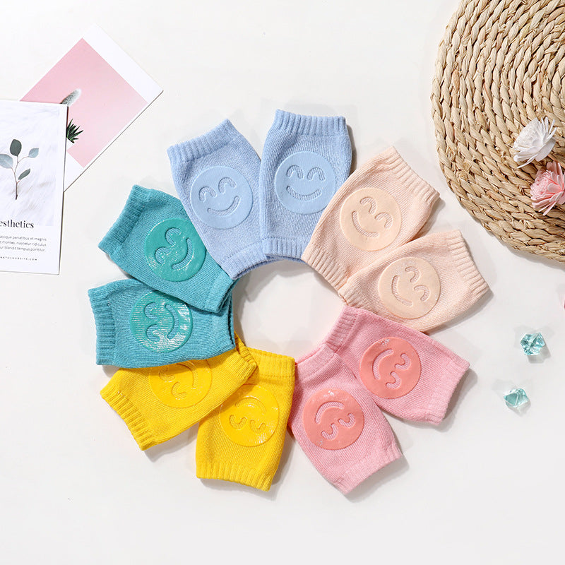 Non-Slip Baby Crawling Knee Pads - Cotton Terry 1 Pair - Blue color green / Q3pcs