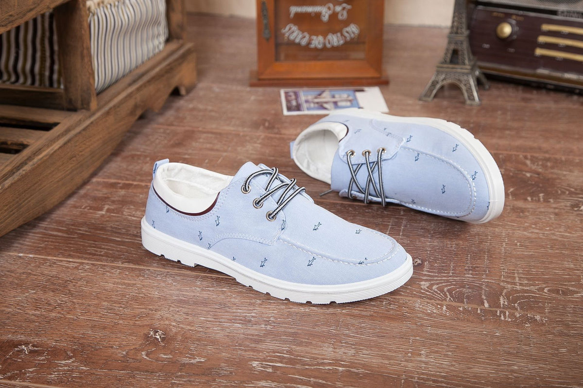Casual men's board shoes canvas shoes - Grey / 39