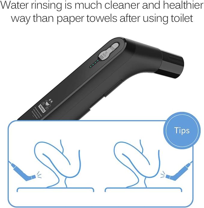 Portable Electric Bidet Sprayer - 2.3L Black Rechargeable Shower - Default Title