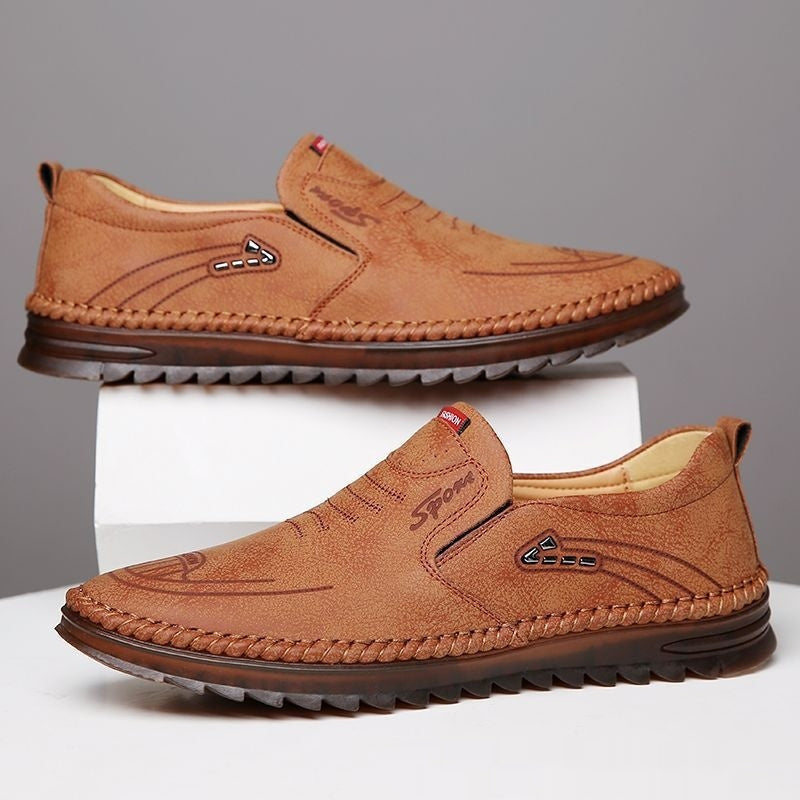Men's New Style Casual Genuine Leather Soft Sole - Black 521 / 38