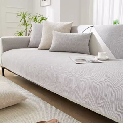 Four Seasons Universal Anti Slip Fabric Sofa Cover - Light Grey / 110x110cm