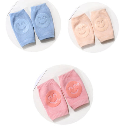 Non-Slip Baby Crawling Knee Pads - Cotton Terry 1 Pair - Blue color pink / Q3pcs