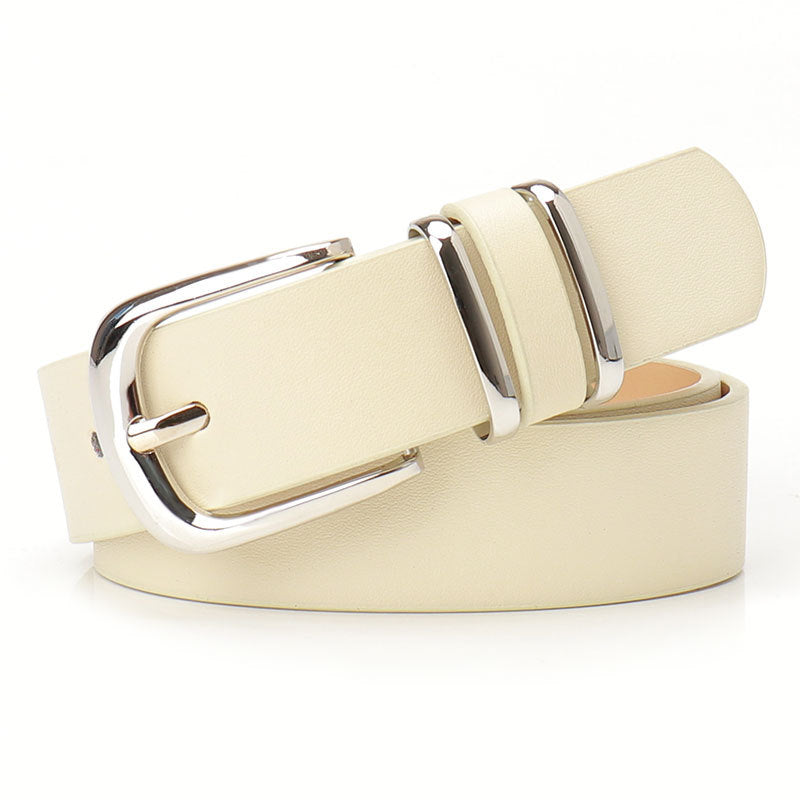 versatile faux Leopard print leather belt - Beige