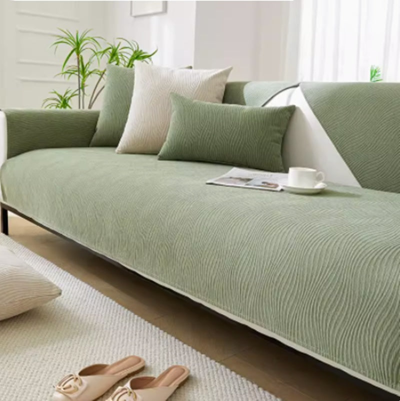Four Seasons Universal Anti Slip Fabric Sofa Cover - Green / 110x110cm