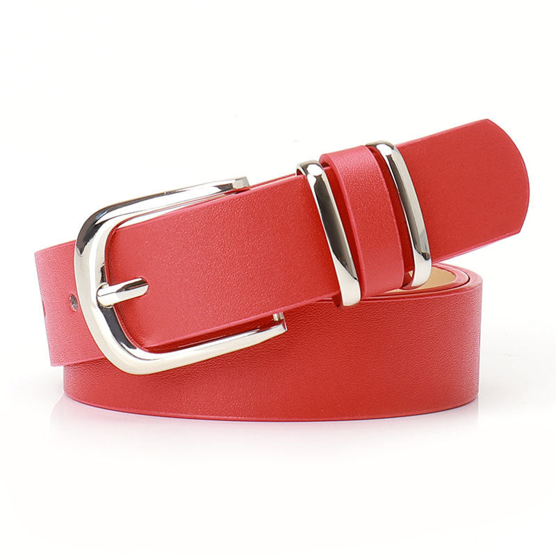 versatile faux Leopard print leather belt - Red
