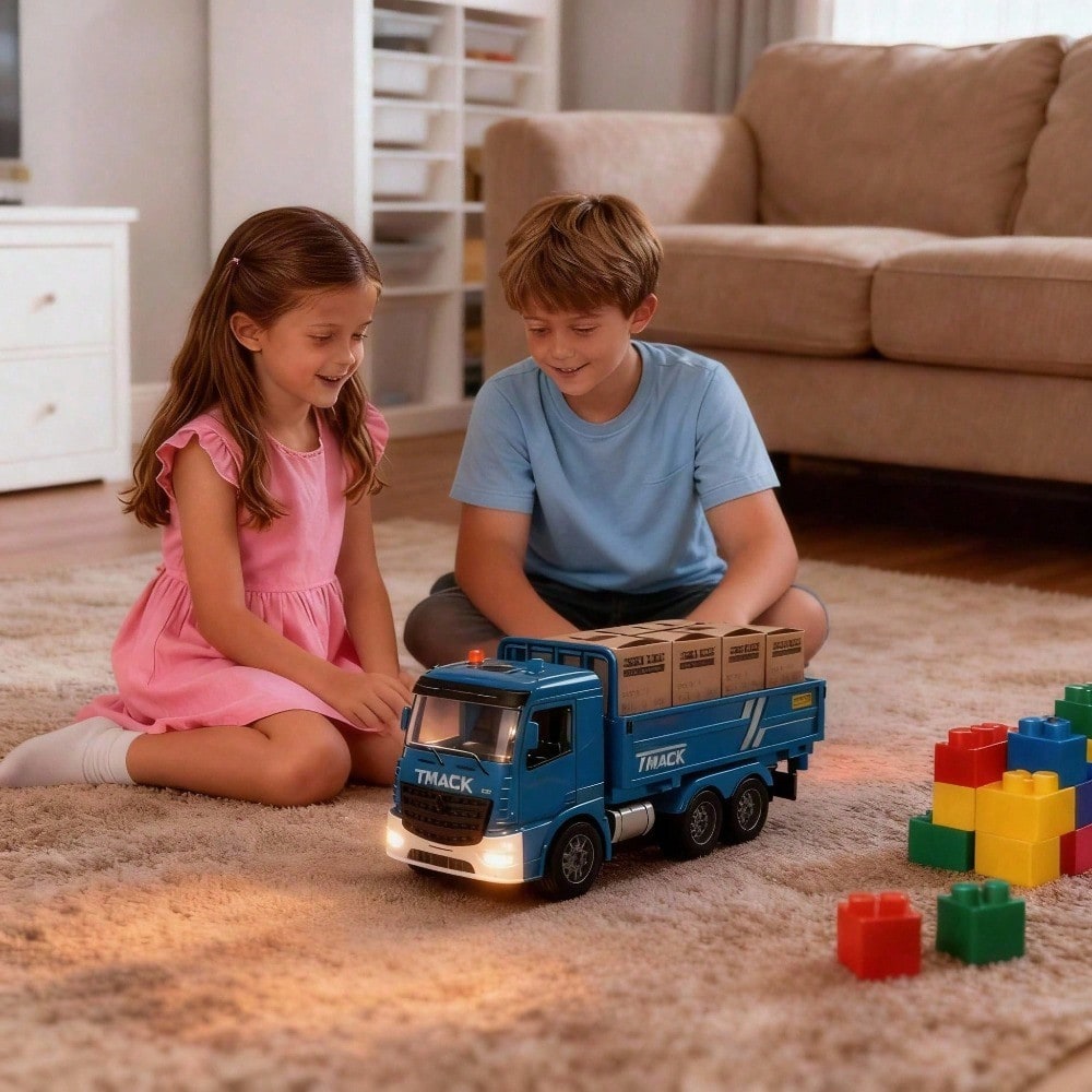 2-in-1 RC Crane and Timber Truck Set with LED Lights - 689 838A