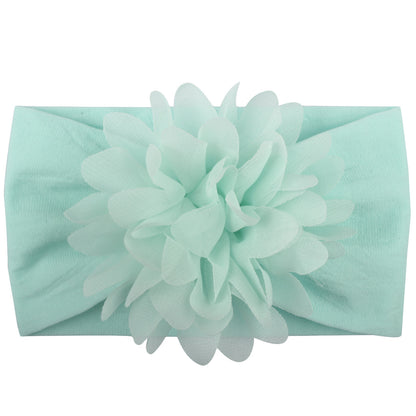 6-Piece Baby 3D Chiffon Flower Nylon Headbands - Macaron Colors - 1Style