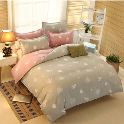 Modern 4-Piece Plain Twill Bedding Set - Blue / 2.0m