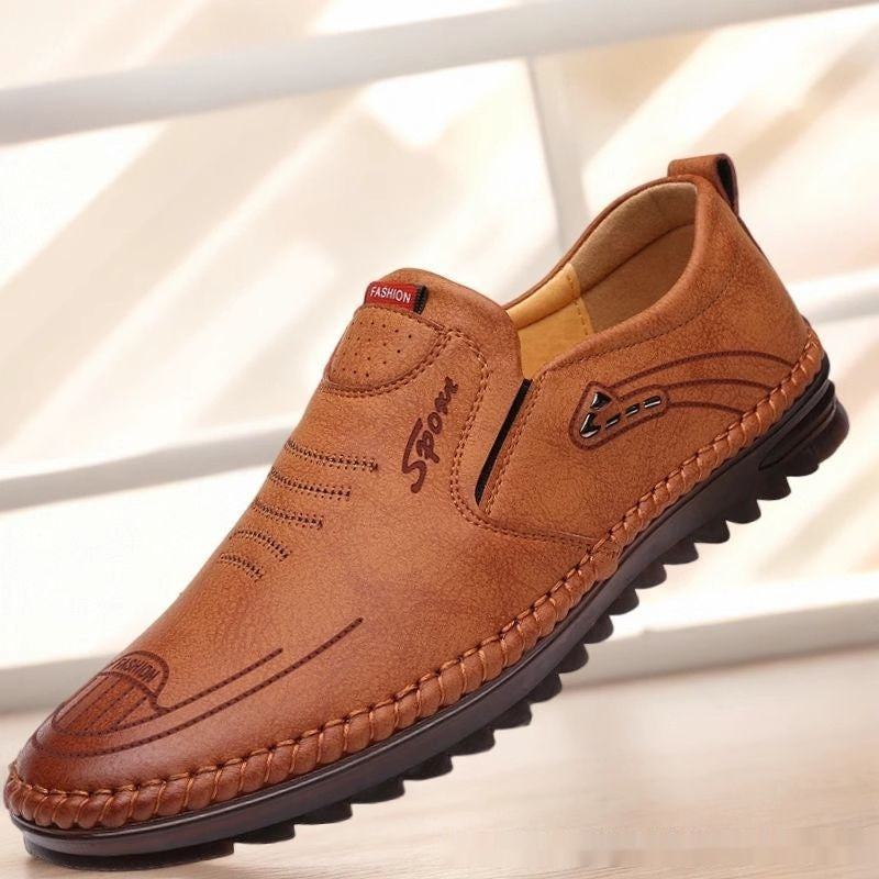 Men's New Style Casual Genuine Leather Soft Sole - Dark Brown 521 / 38