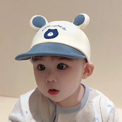 Bear-Head Cotton Baseball Cap for Babies and Toddlers 5-24m - Beige / One Size