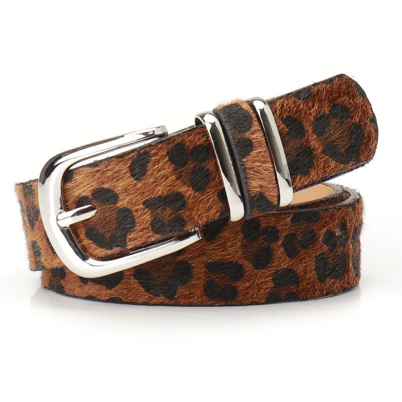 versatile faux Leopard print leather belt - Leopard Camel