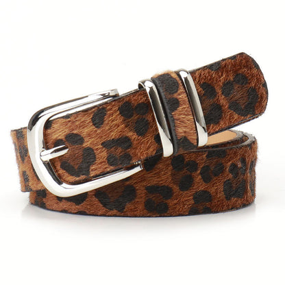 versatile faux Leopard print leather belt - Leopard Camel