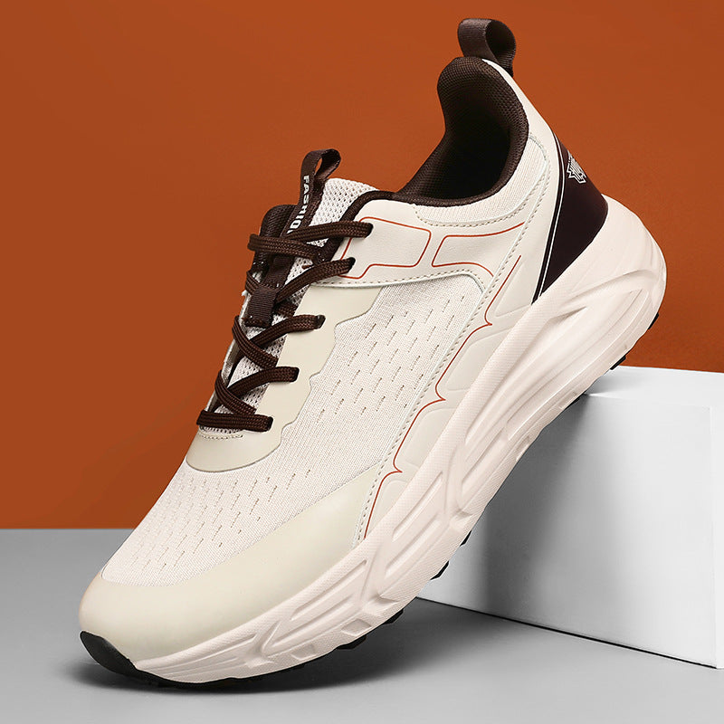 Casual Thick-soled Height-increasing Sneakers - Beige / 36