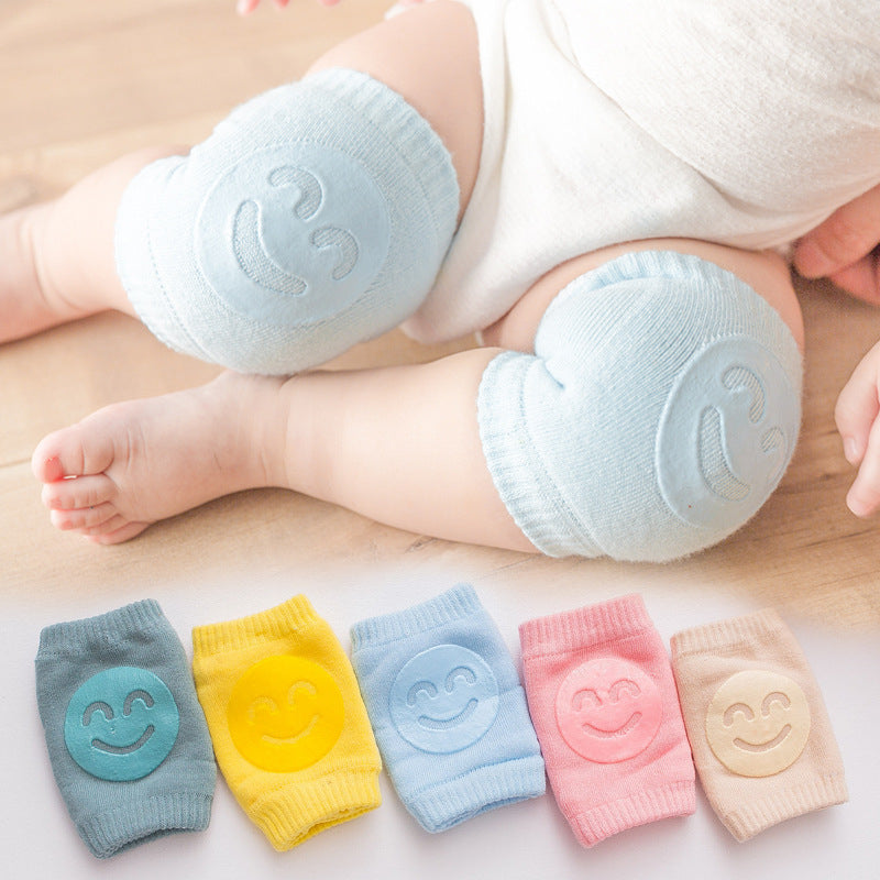 Non-Slip Baby Crawling Knee Pads - Cotton Terry 1 Pair - Blue color green / Q3pcs