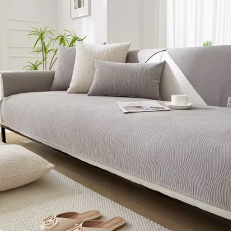 Four Seasons Universal Anti Slip Fabric Sofa Cover - Dark Grey / 110x110cm