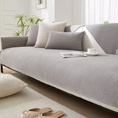Four Seasons Universal Anti Slip Fabric Sofa Cover - Dark Grey / 110x110cm