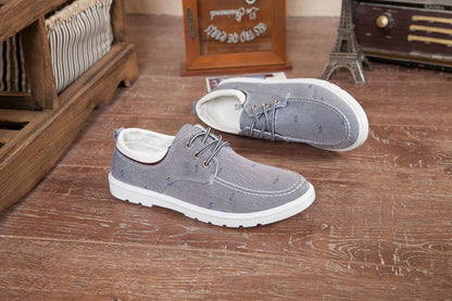 Casual men's board shoes canvas shoes - Grey / 39