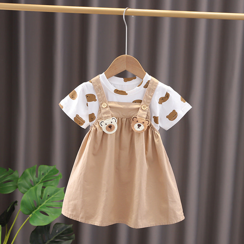 Short Sleeve Strap Kids Clothes Two-piece Suit - boy's / 100cm