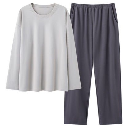 Mens Cotton Pajama Set With Long-sleeve Top And Long Pants - 3699color / 2XL
